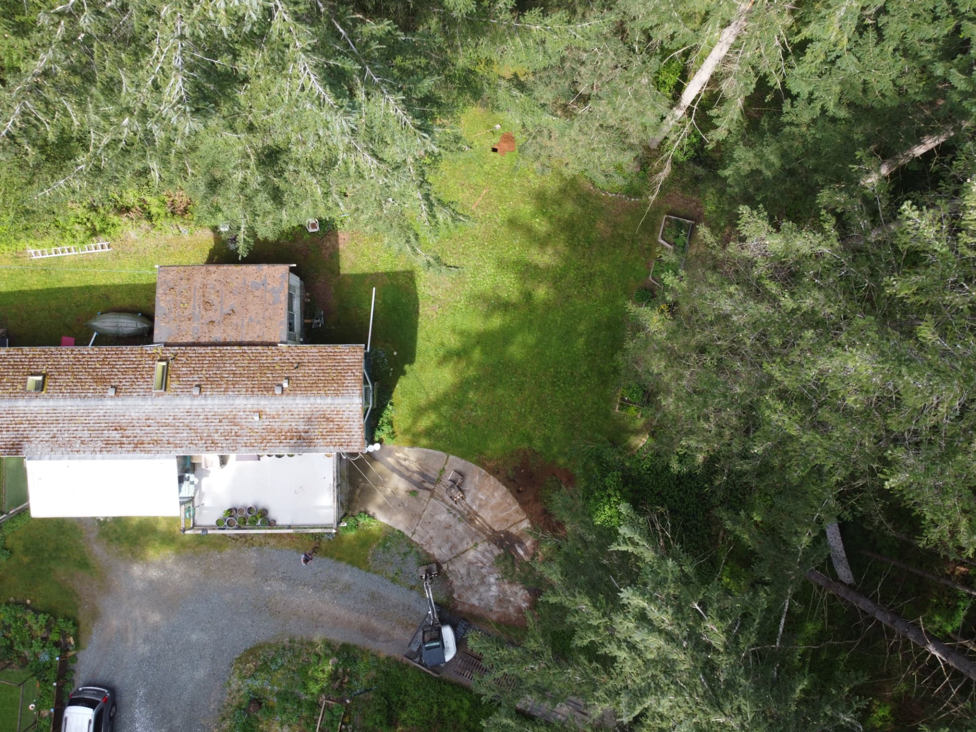 Overhead view of the Black Creek property after the installation area was restored