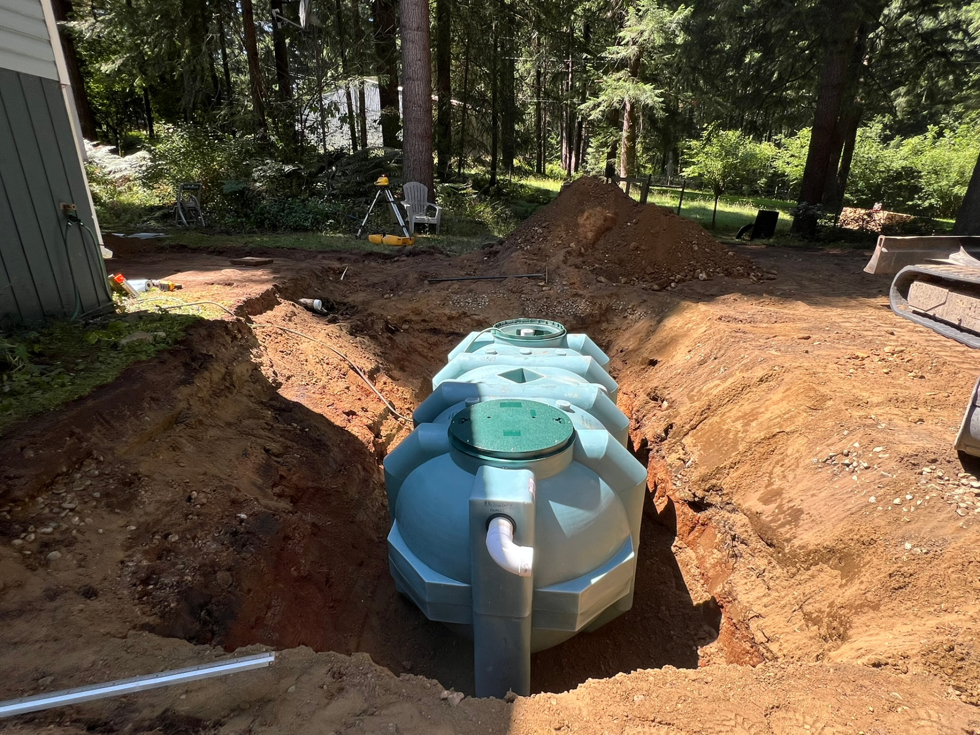 Septic tank placement during the Black Creek installation