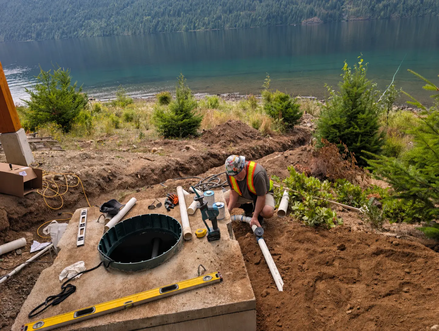 Residential septic installation near Sproat Lake